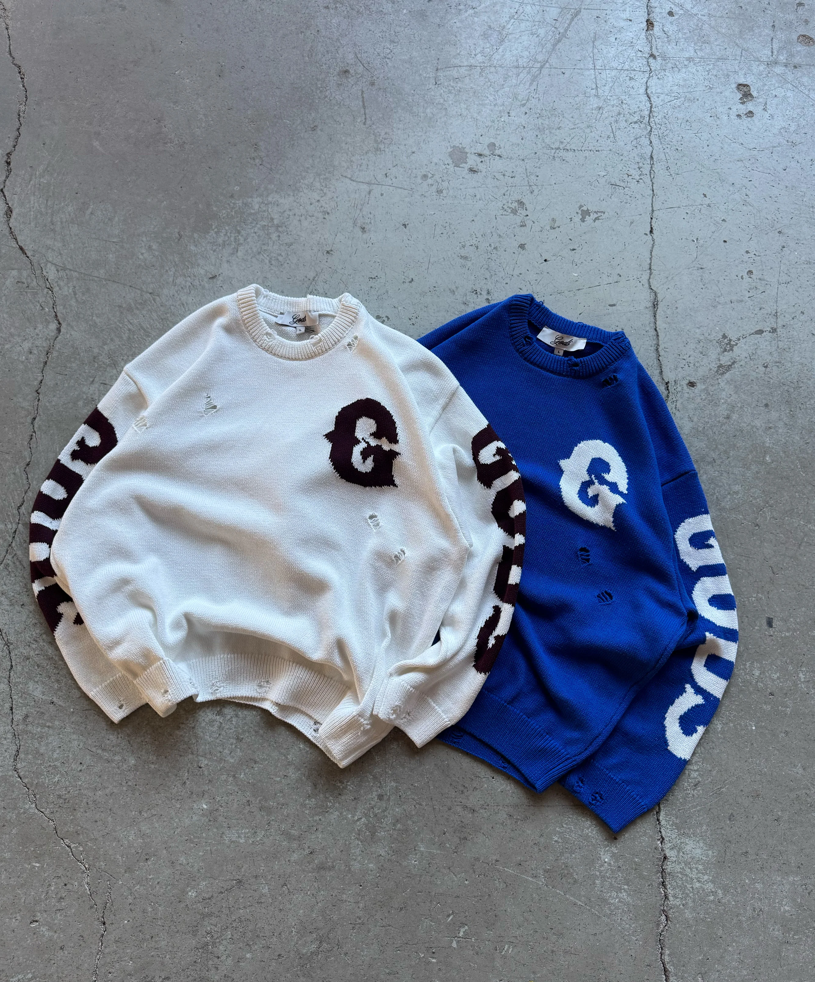 G Side Knitted Sweater Blue - Image 10