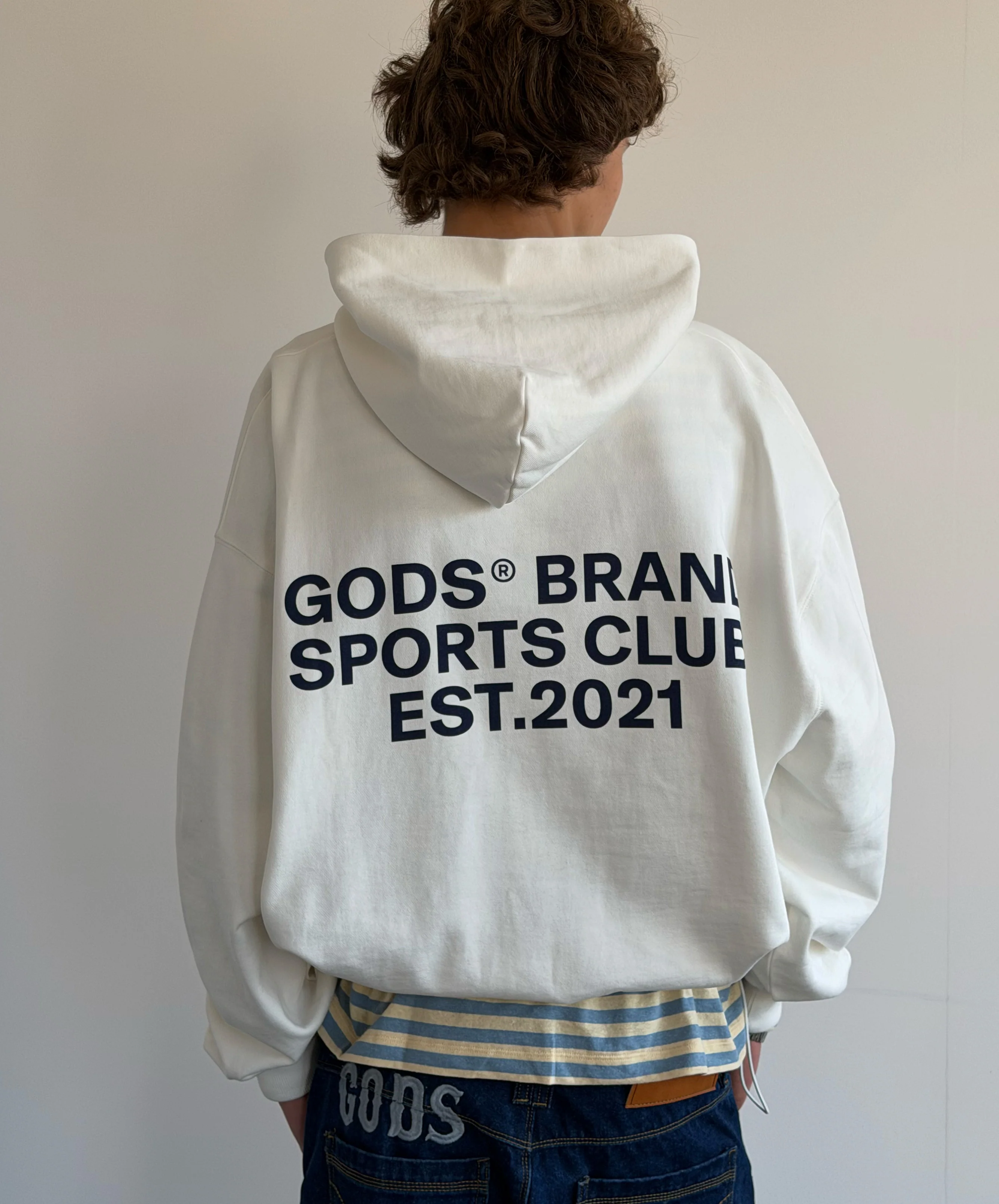 Gods® Brand Sports Club Hoodie Cream - Image 2