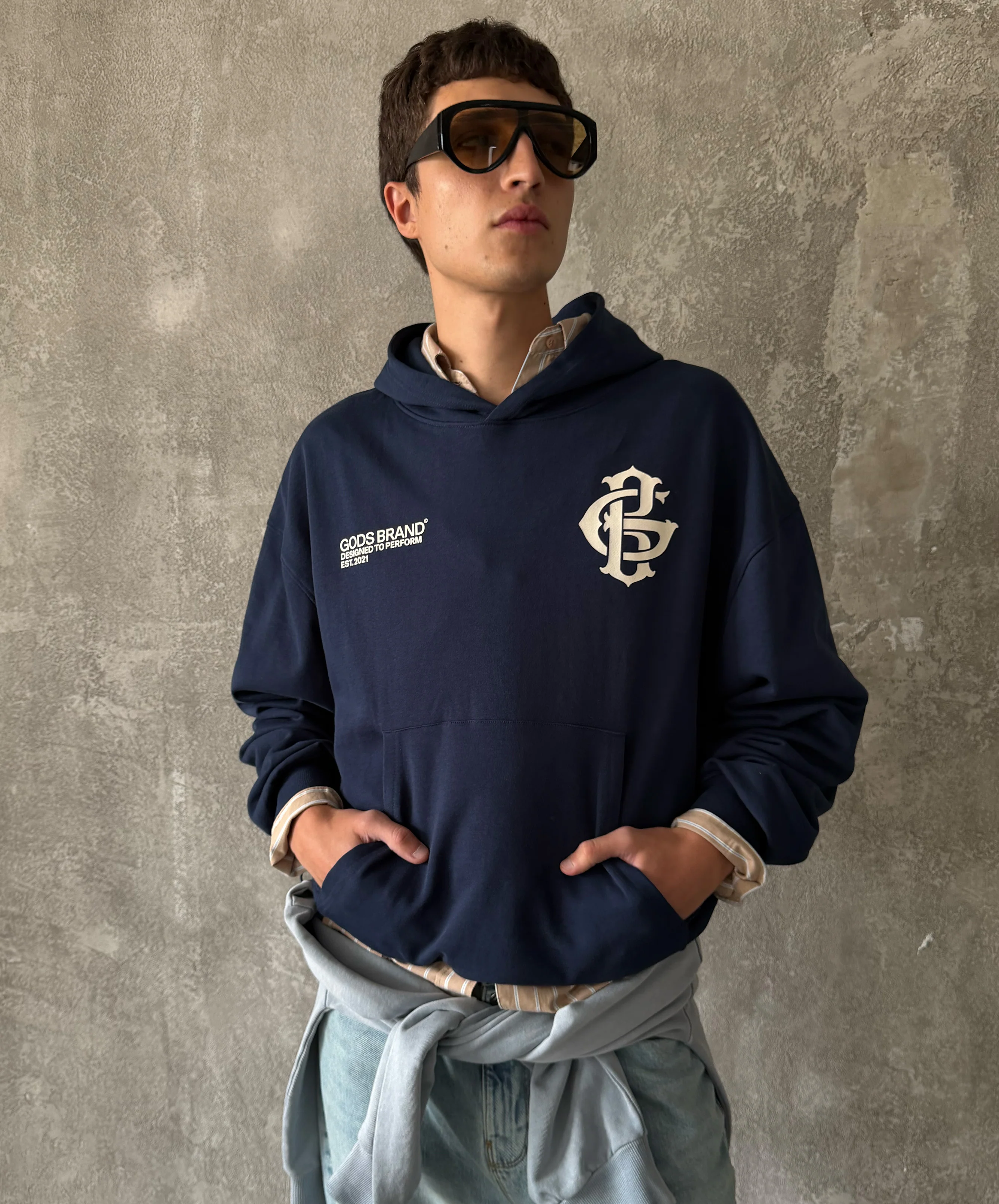 Gods Brand Hoodie Navy - Image 6