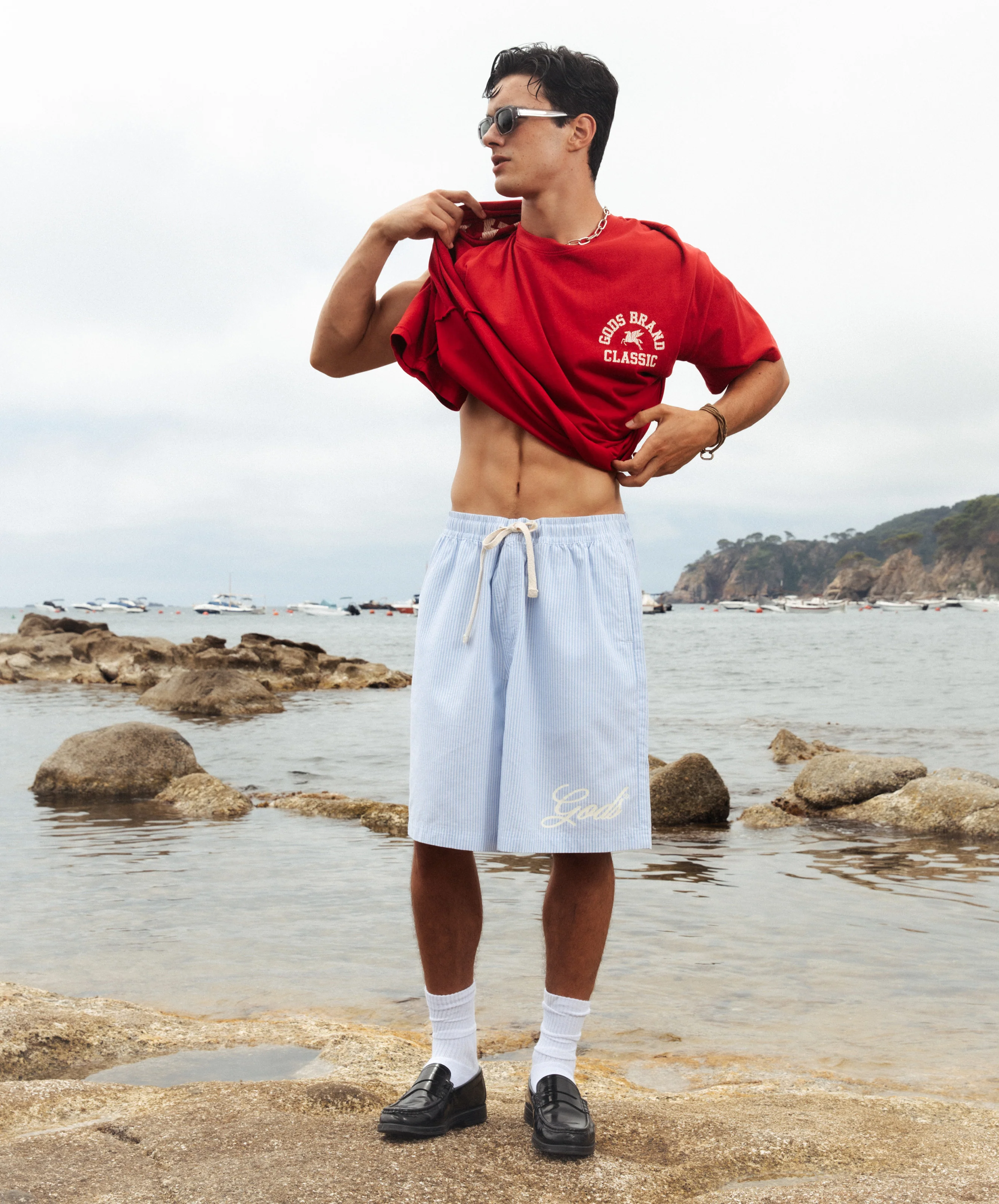 Gods Popelin Jorts Blue - Image 2