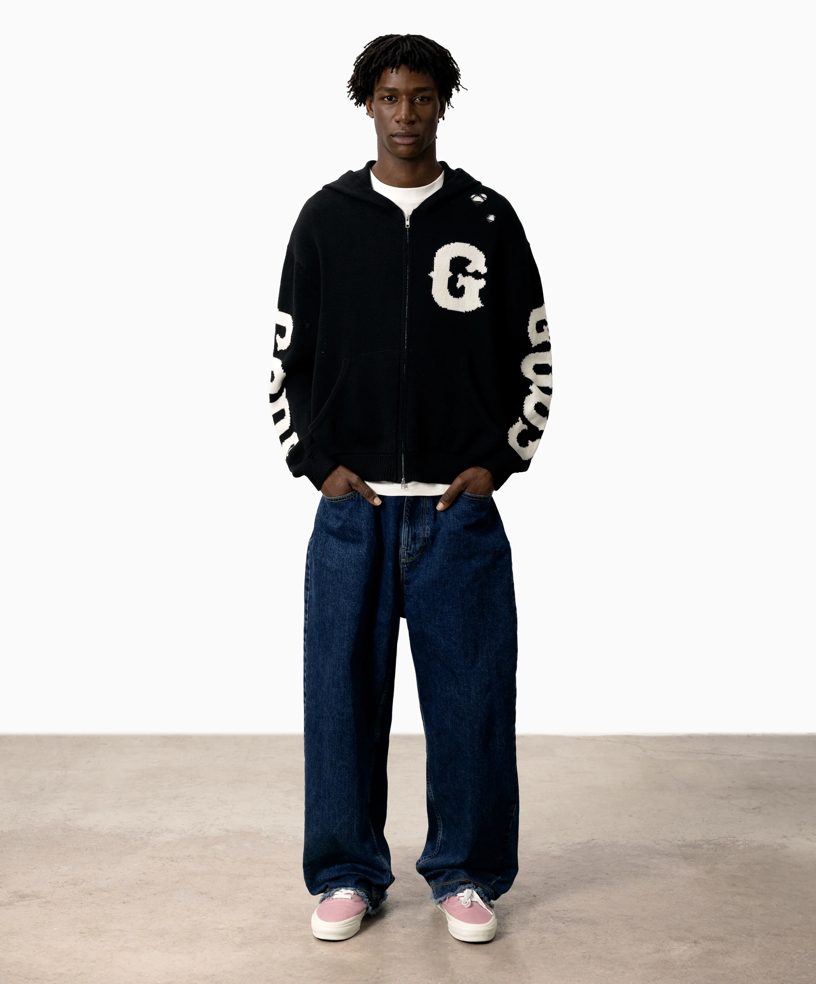 G Knitted Zipper Black - Image 6