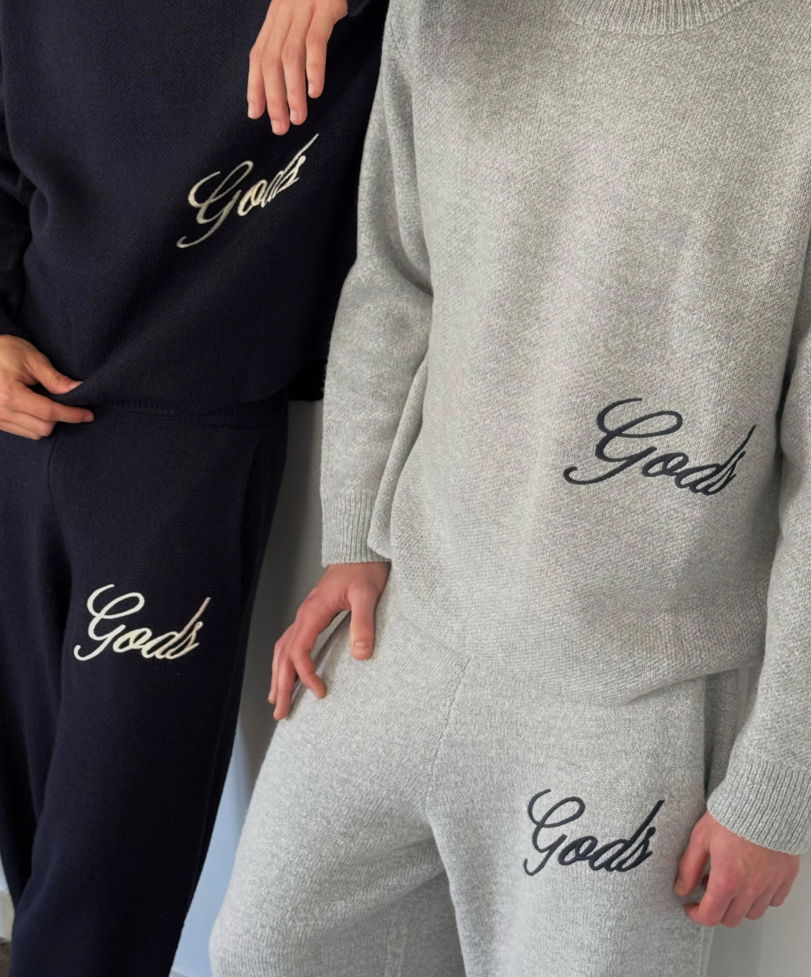 Handwritten Knitted Joggers Navy - Image 5
