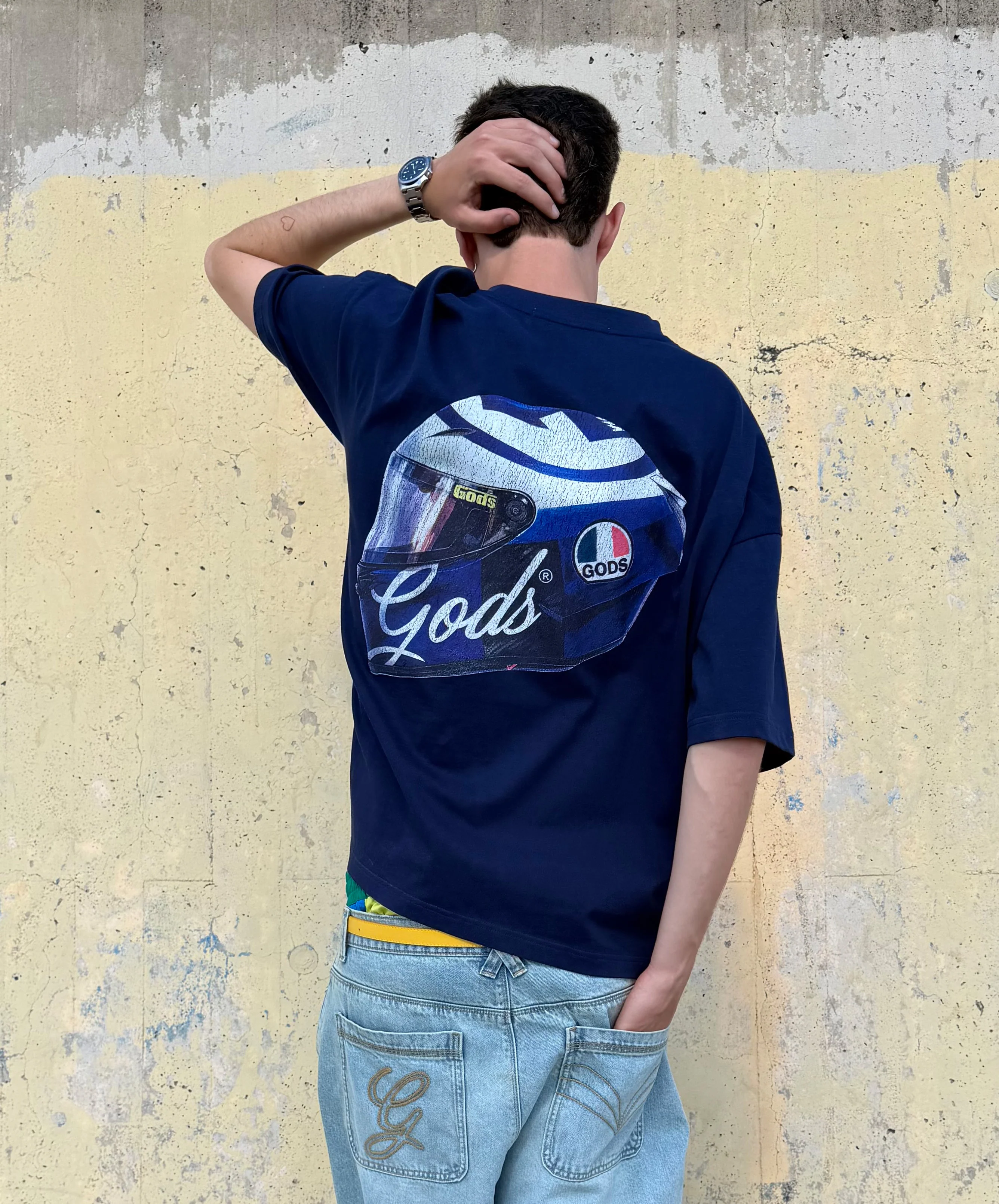 Helmet Tee Navy - Image 4