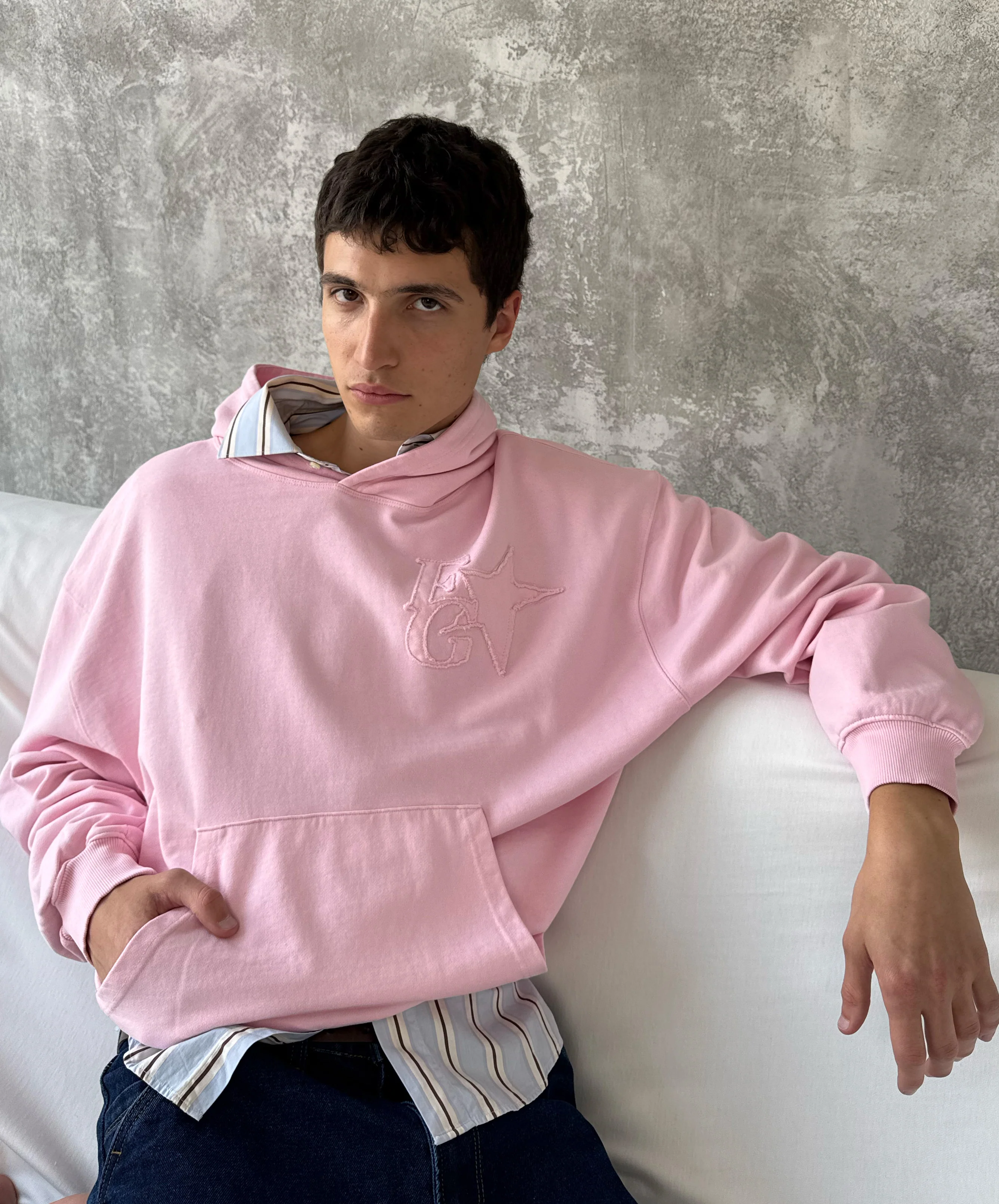 Star Washed Hoodie Rose - Image 2